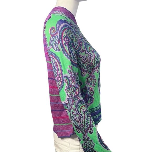 NWT Free People New Age Sweater - Purple/Green Boho (L) - Picture 2 of 15